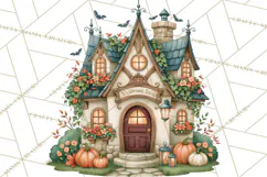 Halloween Village Clipart PNG, Spooky Cottage Town Product Image 4