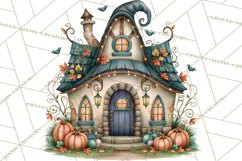Halloween Village Clipart PNG, Spooky Cottage Town Product Image 5