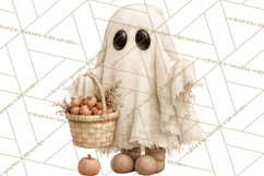 Frayed Fall Ghosts PNG Cozy Autumn Ghost Clipart Product Image 5