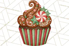 Christmas Paper Cupcake Clipart PNG, Christmas Sweet Treats Product Image 5