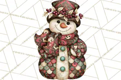 Whimsical Christmas Snowman Clipart PNG Product Image 5