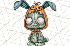 Cute Zombie Bunnies PNG Clipart, Halloween Animals Product Image 5