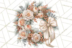 Botanical Christmas Clipart PNG, Winter Flower Decorations Product Image 5