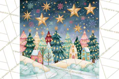Merry And Bright Christmas Watercolor PNG Product Image 2