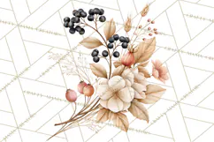 Fall Animals Clipart PNG, Autumn Floral Designs Product Image 2