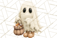 Frayed Fall Ghosts PNG Cozy Autumn Ghost Clipart Product Image 2