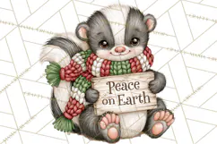 Christmas Animal Clipart PNG, Festive Animals Sign Clip Art Product Image 2