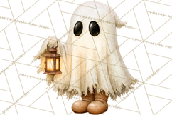 Frayed Fall Ghosts PNG Cozy Autumn Ghost Clipart Product Image 3