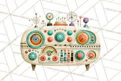 Atomic Age Space Clipart PNG, Retro 1950's Astronaut Decor Product Image 3