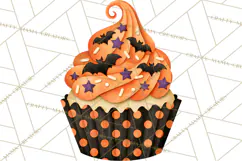 Halloween Cupcake Clipart PNG, Halloween Sweet Treats Product Image 3