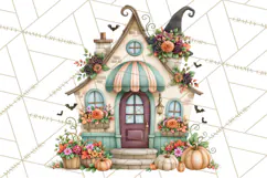 Halloween Village Clipart PNG, Spooky Cottage Town Product Image 3