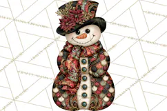 Whimsical Christmas Snowman Clipart PNG Product Image 3