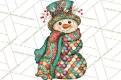 Whimsical Christmas Snowman Clipart PNG Product Image 4