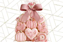 Pink Autumn Cookies Clipart PNG Product Image 4