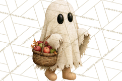 Frayed Fall Ghosts PNG Cozy Autumn Ghost Clipart Product Image 4