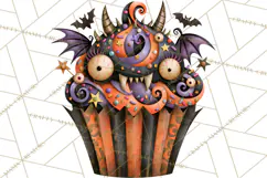 Halloween Monster Cupcake Clipart Png, Halloween Sweets Product Image 4