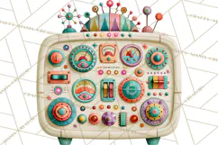Atomic Age Space Clipart PNG, Retro 1950's Astronaut Decor Product Image 4