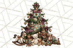 Vintage Christmas Clipart PNG, Christmas Retro Characters Product Image 3