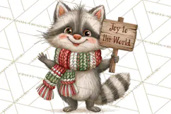Christmas Animal Clipart PNG, Festive Animals Sign Clip Art Product Image 4