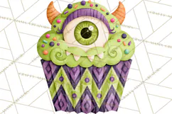Halloween Monster Cupcake Clipart Png, Halloween Sweets Product Image 5