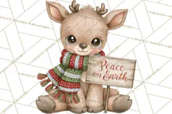 Christmas Animal Clipart PNG, Festive Animals Sign Clip Art Product Image 2