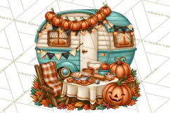 Halloween Camper Clipart PNG Vintage Camping Designs Product Image 5