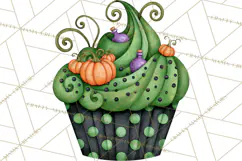 Halloween Cupcake Clipart PNG, Halloween Sweet Treats Product Image 5