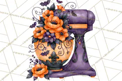 Bright Halloween Kitchen Clipart PNG, Spooky Aprons Mixers Product Image 5
