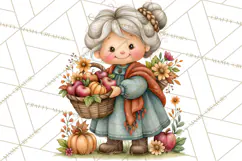 Autumn Village Clipart PNG, Cozy Fall Cottage Town Product Image 5