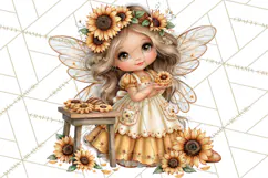 Sunflower Fairy World PNG, Fall Fairies Product Image 5
