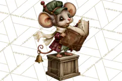 Vintage Christmas Clipart PNG, Christmas Retro Characters Product Image 4