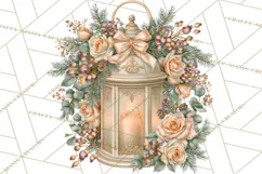 Botanical Christmas Clipart PNG, Winter Flower Decorations Product Image 2