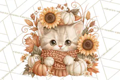Fall Animals Clipart PNG, Autumn Floral Designs Product Image 5