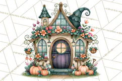 Halloween Village Clipart PNG, Spooky Cottage Town Product Image 5