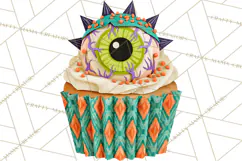 Halloween Monster Cupcake Clipart Png, Halloween Sweets Product Image 5