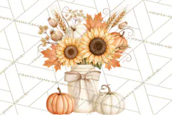 Fall Animals Clipart PNG, Autumn Floral Designs Product Image 5