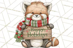 Christmas Animal Clipart PNG, Festive Animals Sign Clip Art Product Image 5