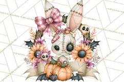 Cute Zombie Bunnies PNG Clipart, Halloween Animals Product Image 5
