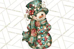Whimsical Christmas Snowman Clipart PNG Product Image 5
