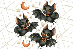 Atomic Age Halloween Clipart PNG, Retro 1950's Fall Decor Product Image 2