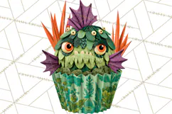 Halloween Monster Cupcake Clipart Png, Halloween Sweets Product Image 2