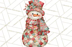 Whimsical Christmas Snowman Clipart PNG Product Image 2