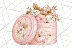 Pink Autumn Cookies Clipart PNG Product Image 2