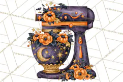 Bright Halloween Kitchen Clipart PNG, Spooky Aprons Mixers Product Image 3