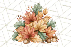 Autumn Village Clipart PNG, Cozy Fall Cottage Town Product Image 3