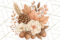 Fall Animals Clipart PNG, Autumn Floral Designs Product Image 3