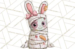 Cute Zombie Bunnies PNG Clipart, Halloween Animals Product Image 3