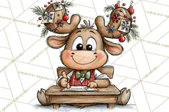 Christmas School Clipart PNG, Teacher Classroom Holiday Png Product Image 2