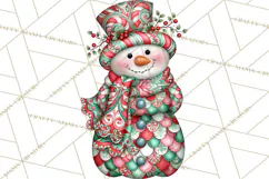 Whimsical Christmas Snowman Clipart PNG Product Image 3