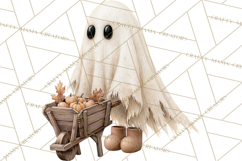 Frayed Fall Ghosts PNG Cozy Autumn Ghost Clipart Product Image 3